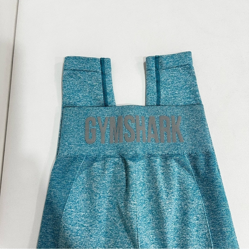 Gymshark Flex High Waisted Size Small Hydro Teal Marl/Light Gray Leggings - Picture 8 of 8